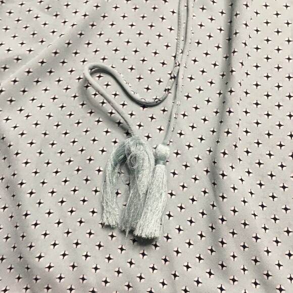 LOFT Womens Bishop Long Sleeve Boho Blouse Relaxed Tasseled Top Green Medium - Picture 4 of 9